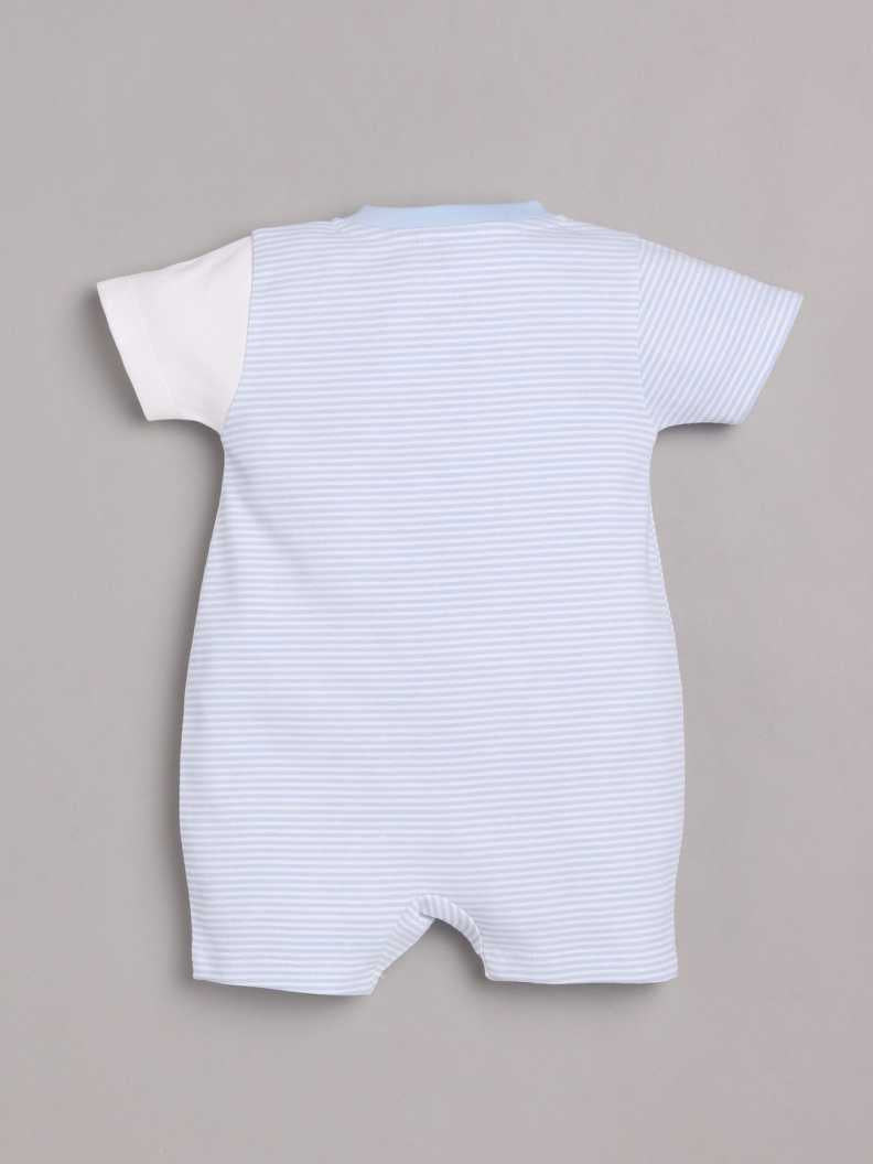 Half Sleeves Round neck Romper/Summer clothes/Creeper/new born/infent wear/ for Baby Boys 100% Pure Cotton-SKY