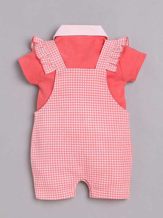 Dungarees for Baby Girls 100% pure cotton-RED