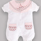 Half Sleeves Romper/Sleepsuit for Baby Girls 100% Pure Cotton-PINK