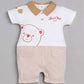 Half Sleeves Round neck Teddy print Romper/creeper for Baby Boys-BEIGE