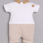 Half Sleeves Round neck Teddy print Romper/creeper for Baby Boys-BEIGE