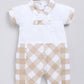 Baby Boy Checked Summer Cute Romper-BEIGE