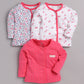 BABY GO Full Sleeve Set of 3 TEES Combo for Baby Girls FUSHIA