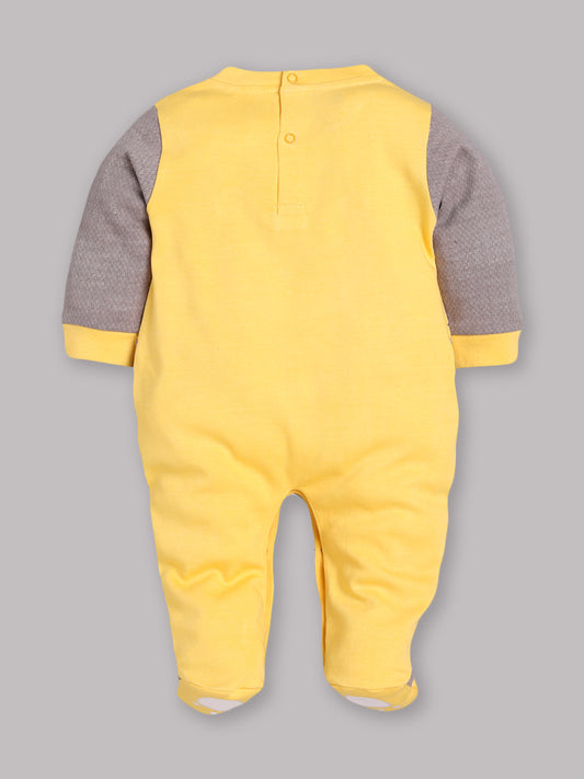 Full Sleeves Rompers/Bodysuit/Sleepsuit for Baby Boys-YELLOW