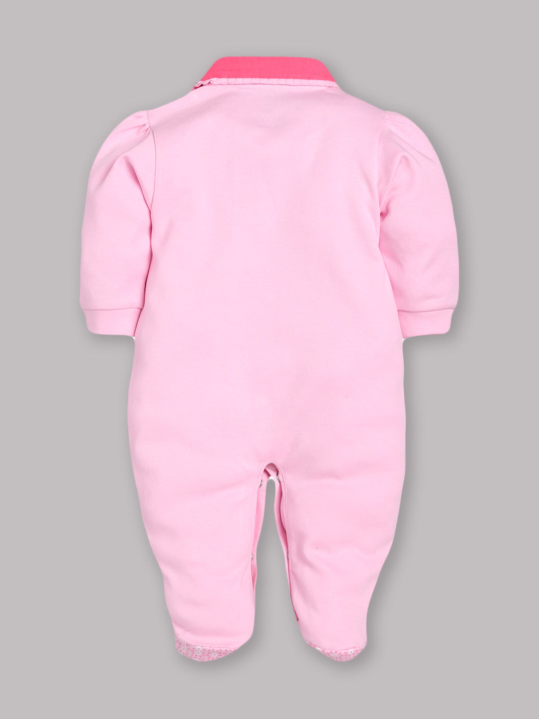 BABY GO 100% Pure Cotton Full Sleeves Rompers/Bodysuit/Sleepsuit for Baby Girl-PINK