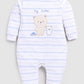 Cute Striped Full Sleeve Baby Boy Romper-White