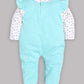 BABY GO 100% Pure Cotton Romper/Bodysuit/Sleepsuit for Baby Girls-CYAN