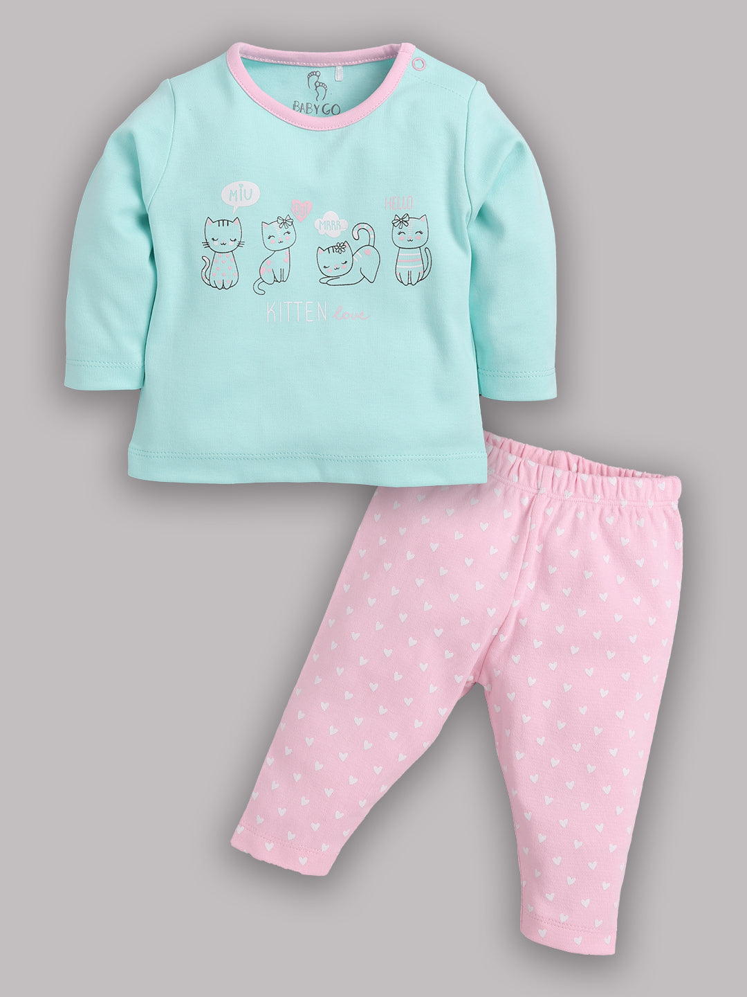 Baby full sleeve Cotton Dress/T-shirts pant set clothes for baby Girl PINK