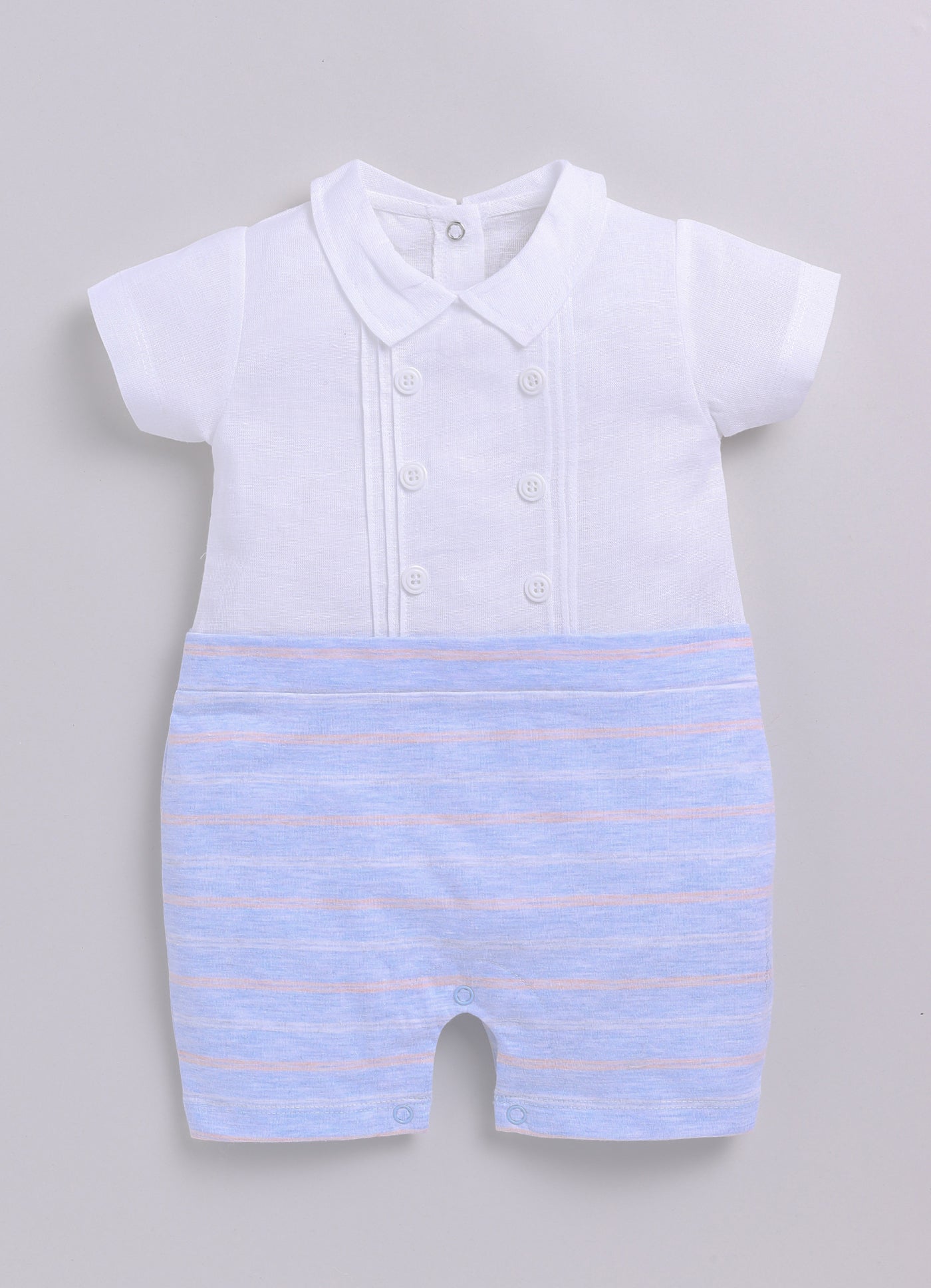 Baby Boy Striped Cute Romper-BLUE