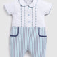 Coller neck Baby Boy Romper-White