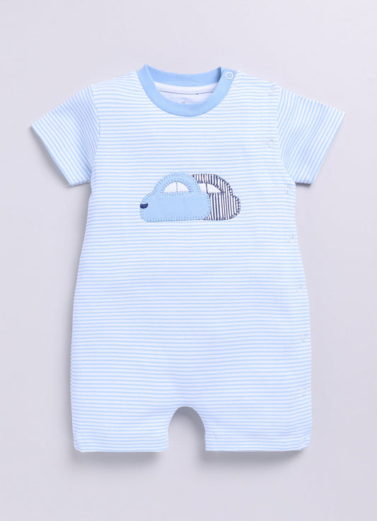 Baby Boy Car-toon Half Sleeves Romper - Blue