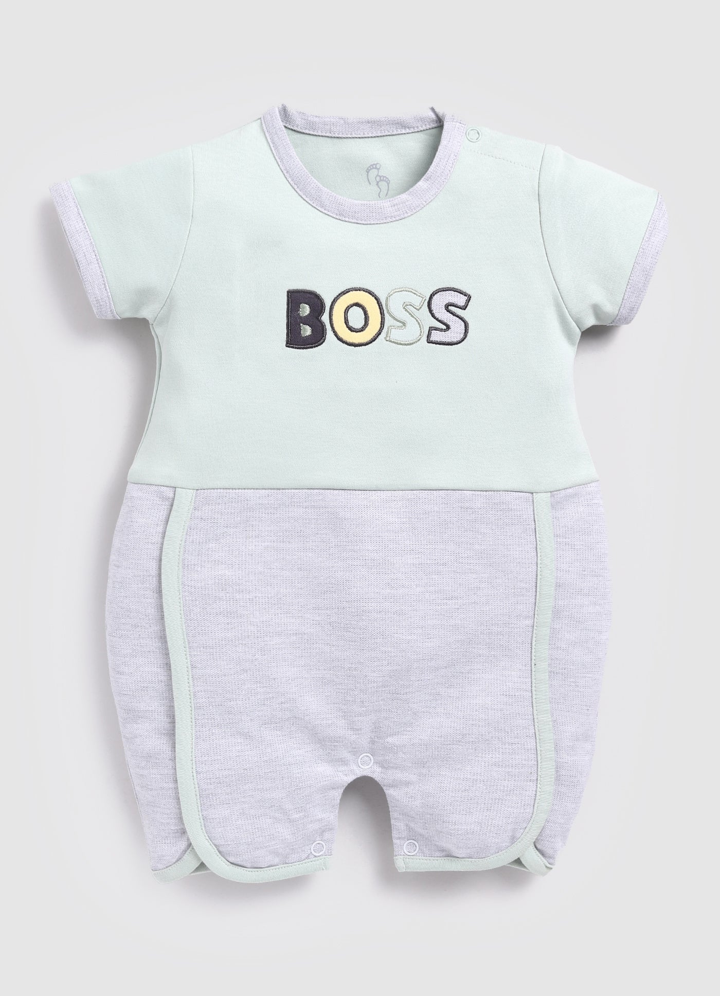 Designer Boss Baby Boy Romper-White