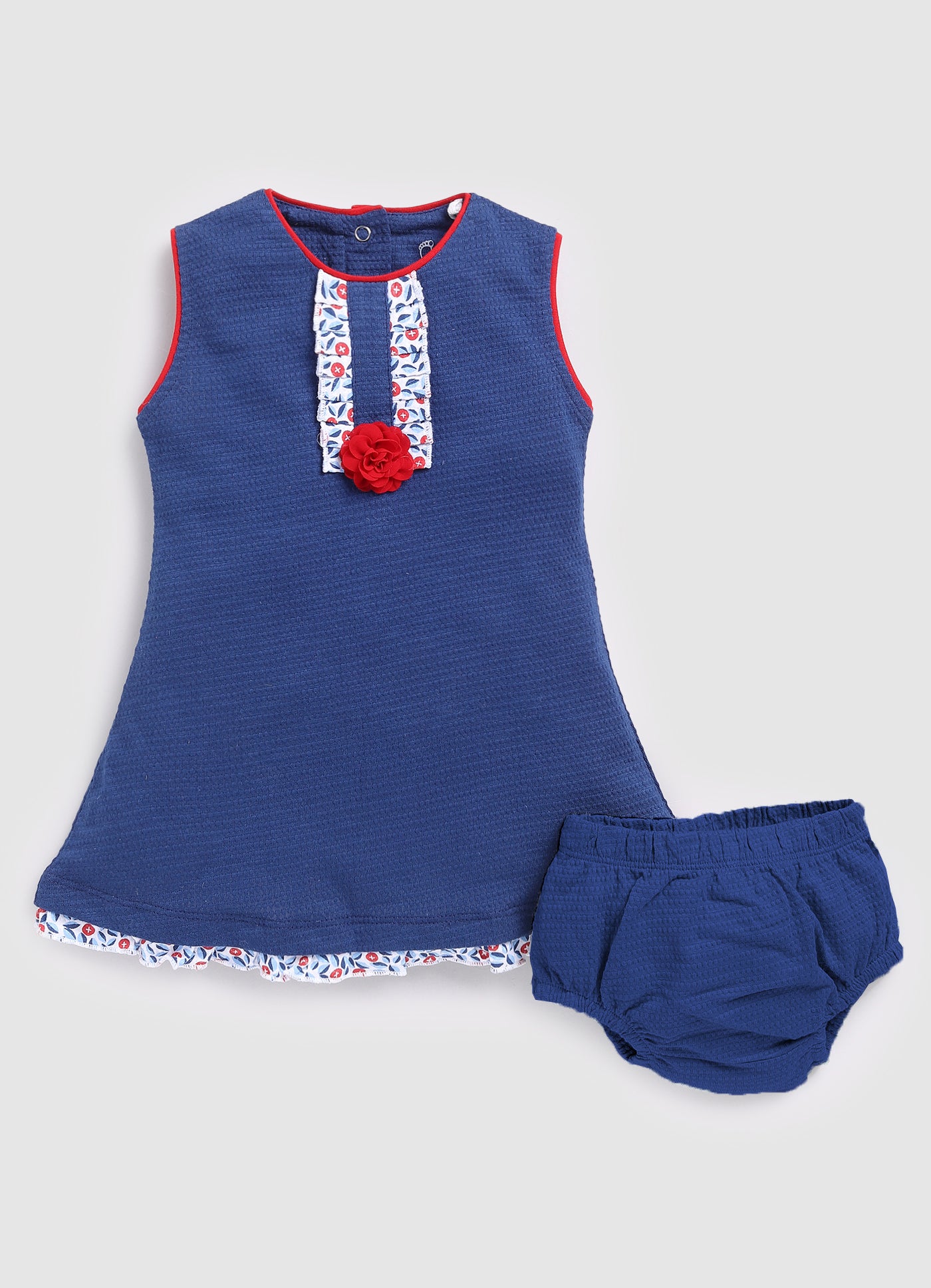 Sleeveless Baby Girl Frock-Navy