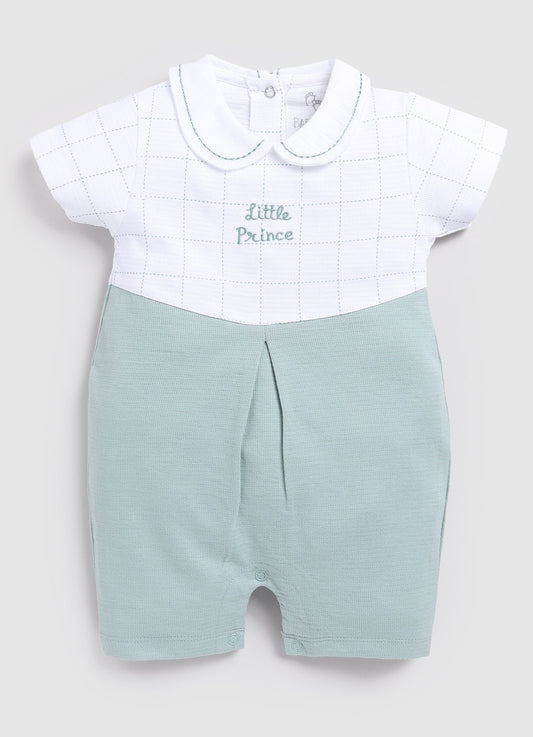 Little Prince Designer Baby Boy Romper- Pista Green