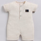 Baby Boy Beige Striped Playtime Half Sleeves Romper