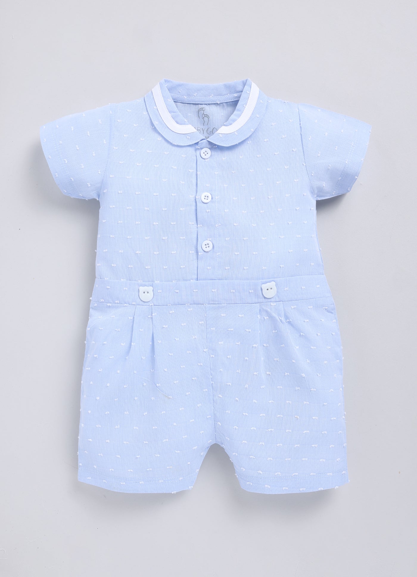 Baby Boy Summer Half Sleeves Romper-BLUE