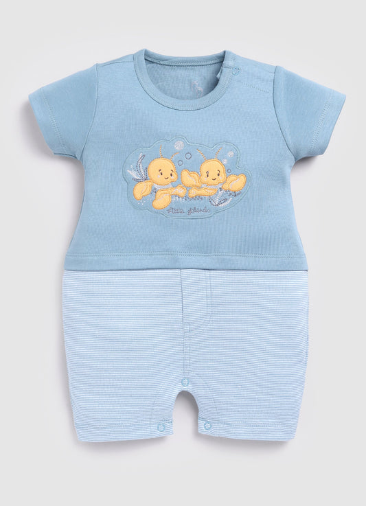 Little Friend Designer Baby Boy Romper-Blue