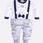 Designer Printed Full Sleeves Romper For Baby Boys NAVY