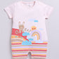 Baby  Boy Great Moment Rainbow & Bunny Summer Romper-PEACH