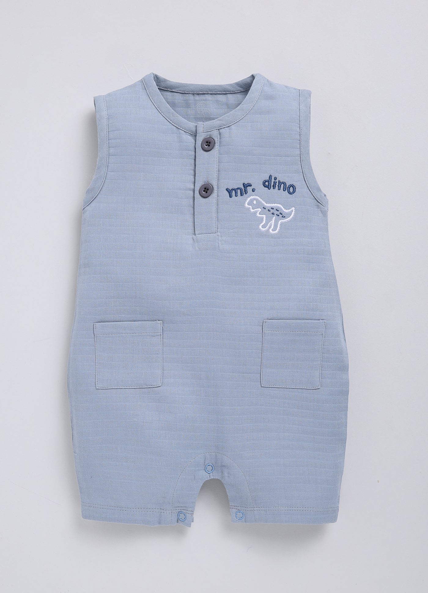 Baby Boy Sleeveless Desiger Romper-BLUE