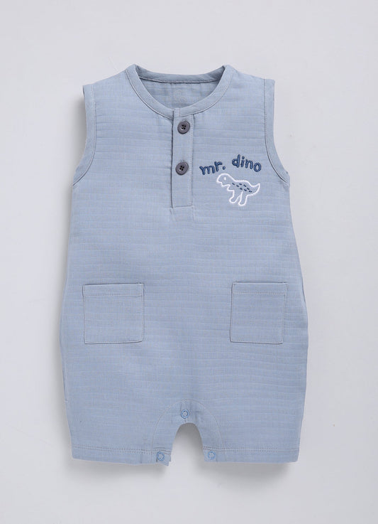 Baby Boy Sleeveless Desiger Romper-BLUE