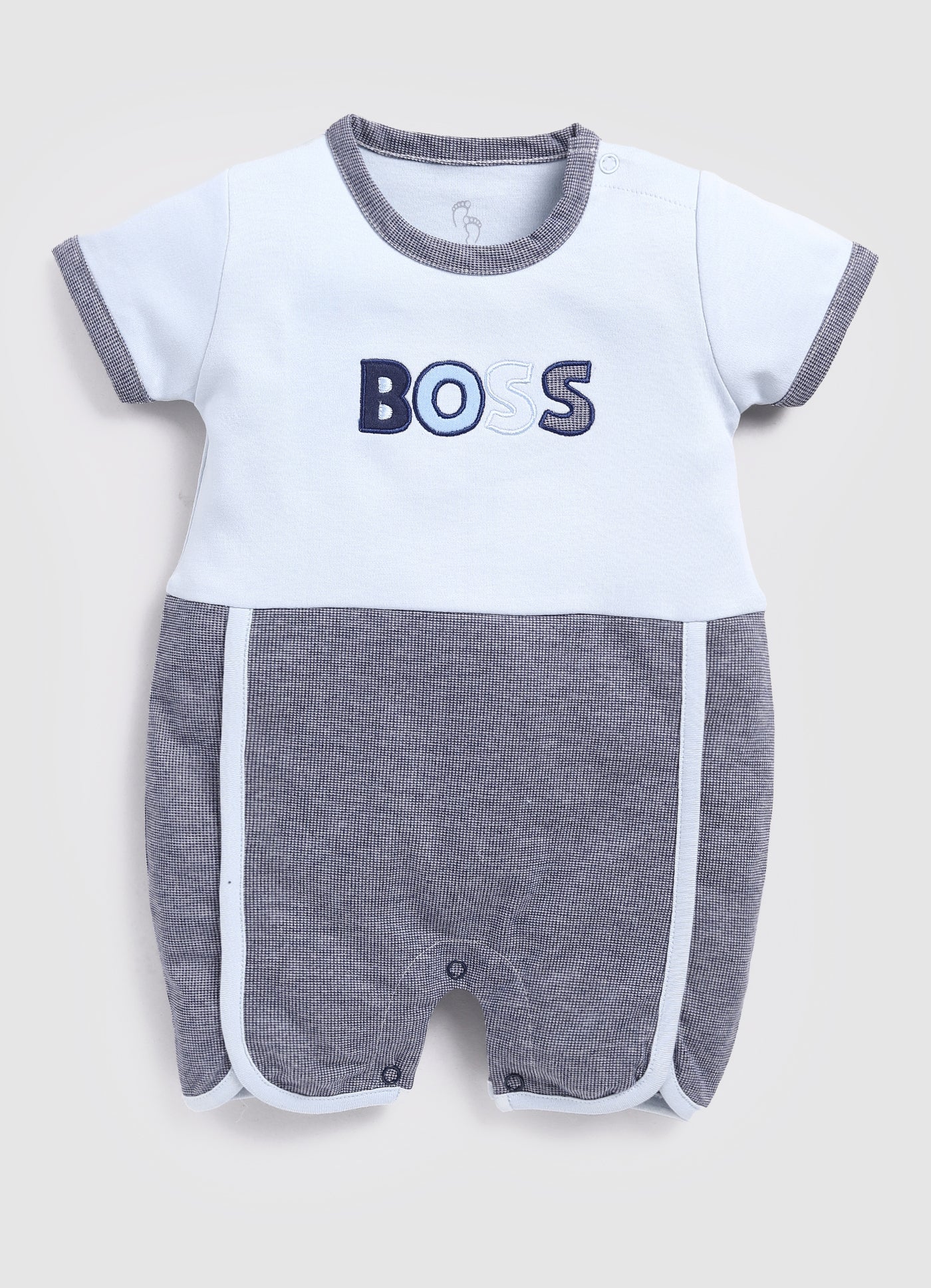 Designer Boss Baby Boy Romper-Navy