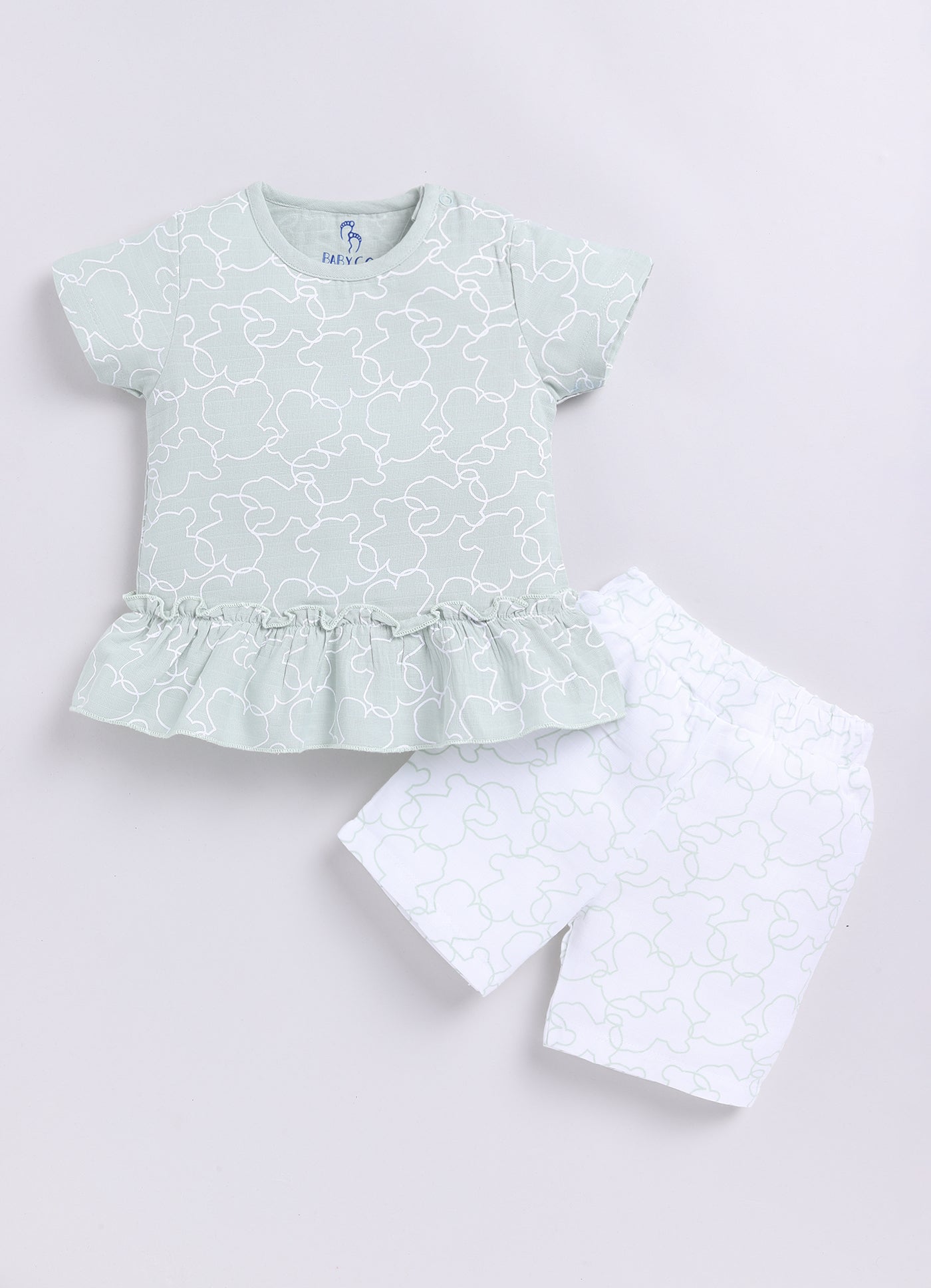 Floral Printed T Shirt & Short For Baby Girl-PISTA