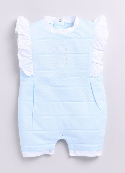 Baby Girl Sleeveless Romper-Blue