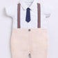 Cute Formal Baby Boy Half Sleeves Romper-BEIGE