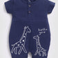 Designer Printed Baby Boy Romper-Navy