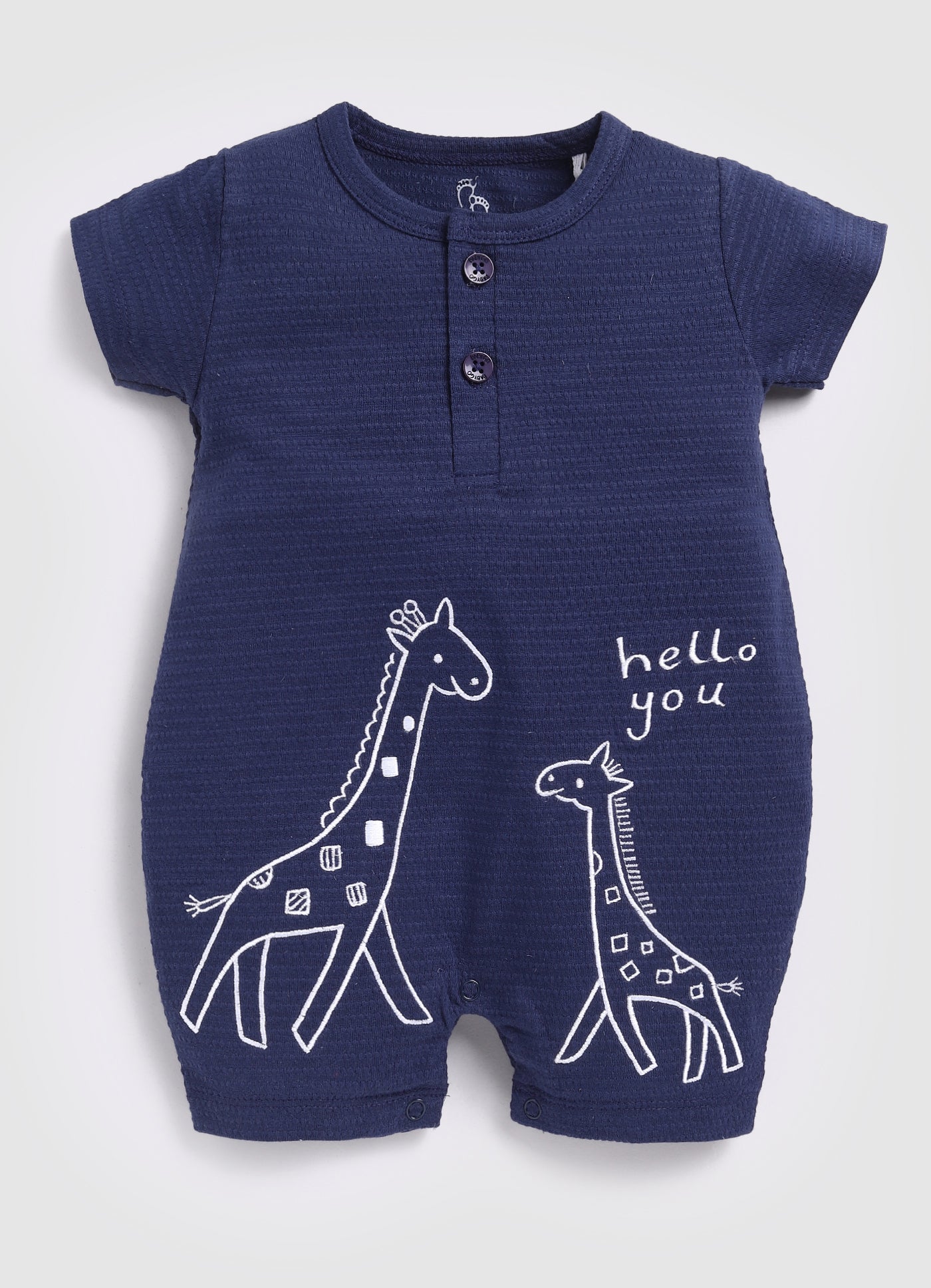 Designer Printed Baby Boy Romper-Navy