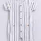 Multi Color Striped Baby Boy Half Sleeves Romper-BEIGE