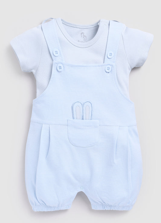 Cute Bunny Baby Boy Dungaree-Sky Blue