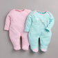 BabyGo 100% Cotton Rompers/Sleepsuits/Jumpsuit/Night Suits for Baby Girls, New-Born, infants, Pack of 2 Combo