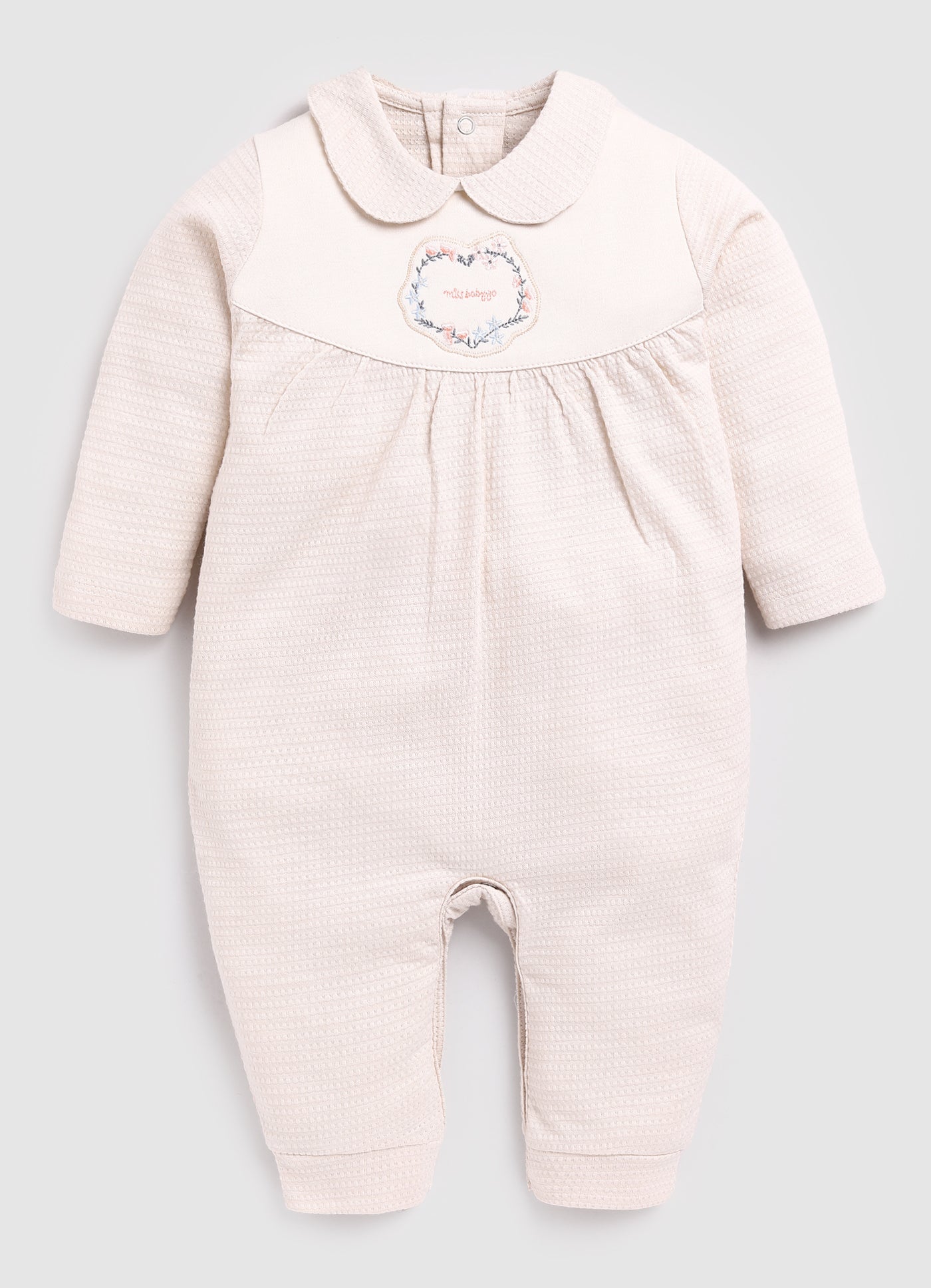 Solid Beige Baby Girl Romper