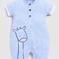 Giraffe Printed Baby Boy Romper-Royal Blue