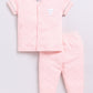 Cute Printed Baby Girl Half Sleeves Night Suit-PEACH