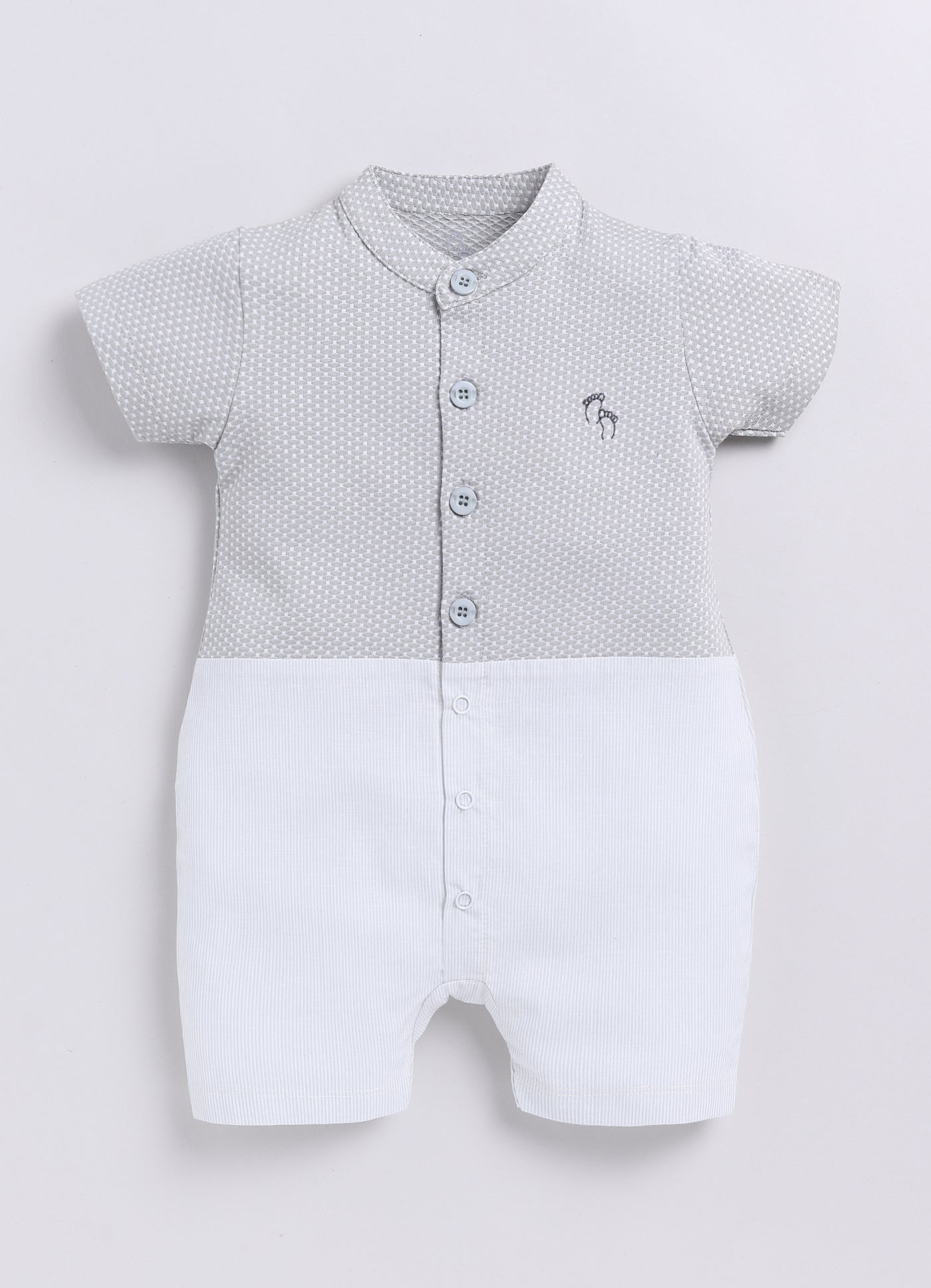 Baby Go Cute Baby Boy Romper-GREY