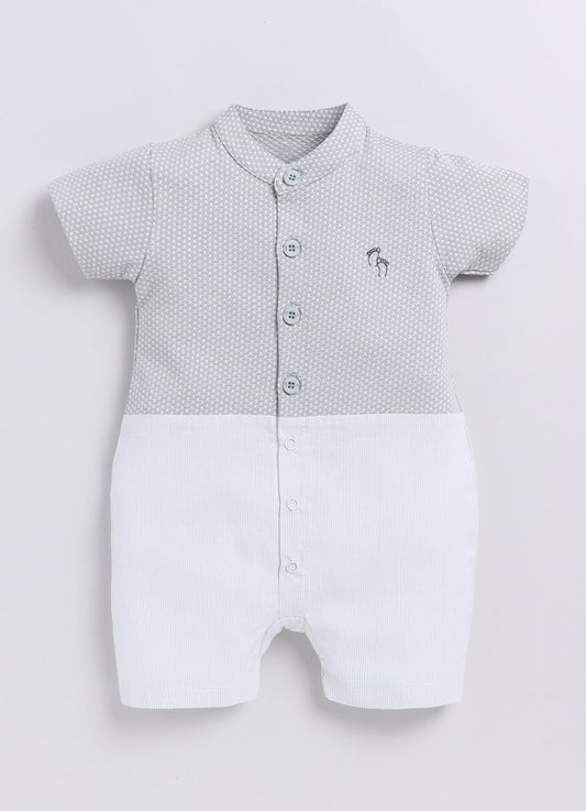 Baby Go Cute Baby Boy Romper-GREY