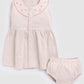 Sleeveless Baby Girl Frock/Dress with Pant-Beige