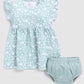 Printed Baby Girl Frock/Dress with Pant set-Green