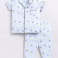 Cute Printed Girl Half Sleeves Night Suit-BLUE