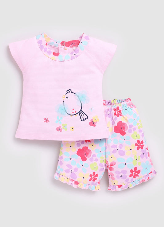 Baby Girl T shirt and Short set-Pink