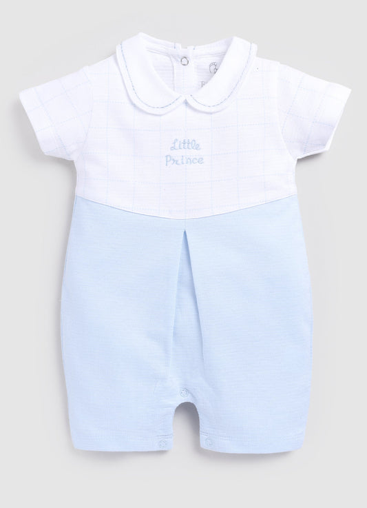 Little Prince Designer Baby Boy Romper- Sky Blue