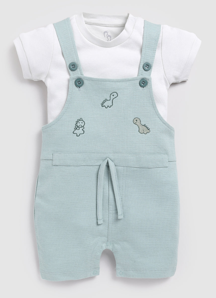 Baby Boy Cute Dino Dungaree-Green – Baby Go