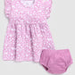 Printed Baby Girl Frock/Dress with Pant set-Pink