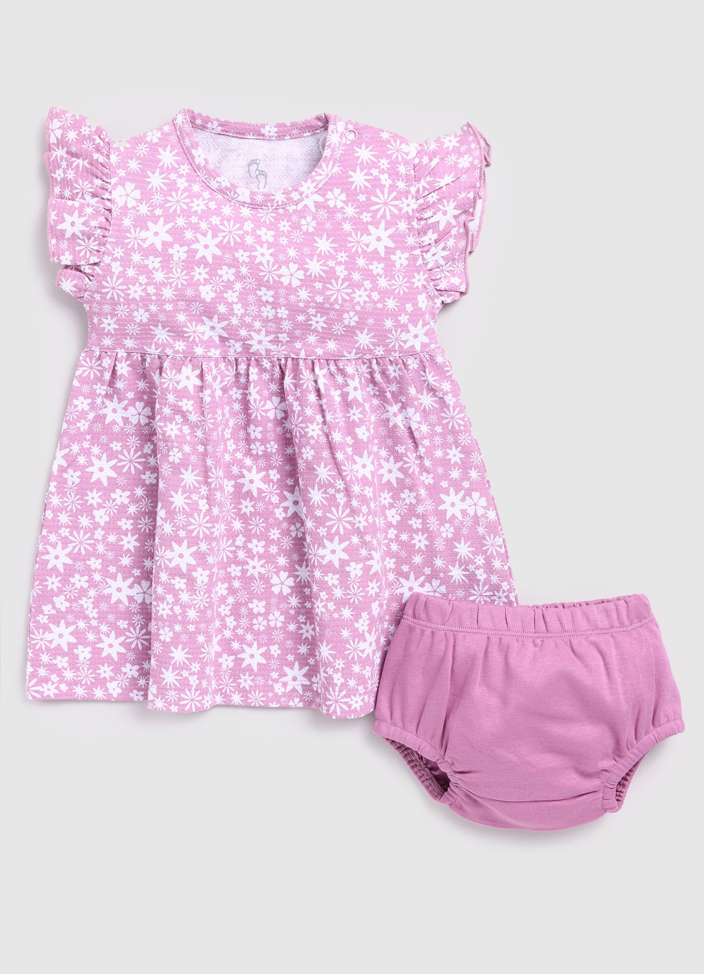 Printed Baby Girl Frock/Dress with Pant set-Pink