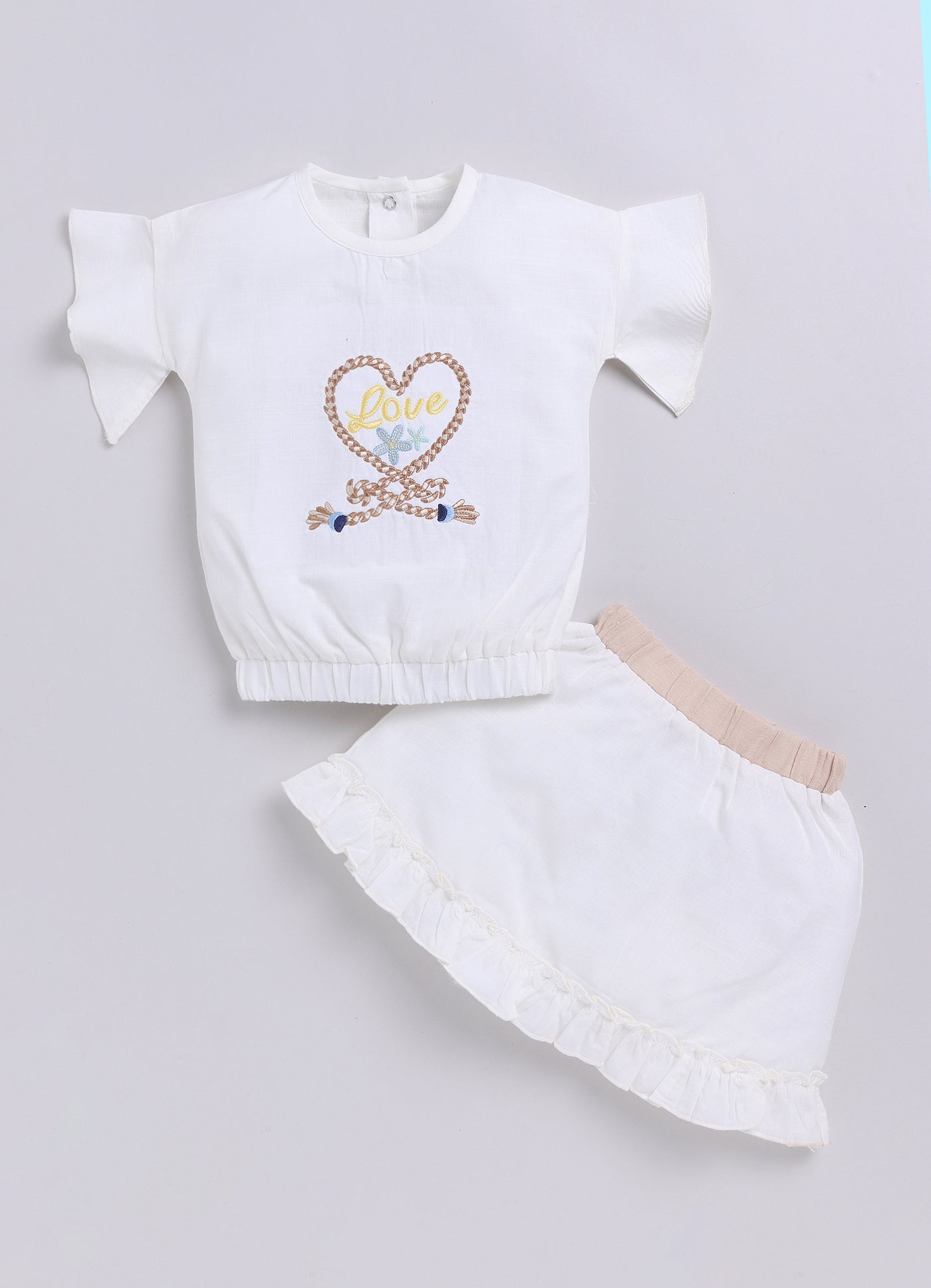 Baby Girl Floral T shirt & Short-OFF WHITE