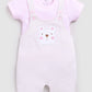 Cute Bear Dungaree For Baby Girl-Beige