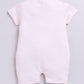 Baby  Boy Great Moment Rainbow & Bunny Summer Romper-PEACH